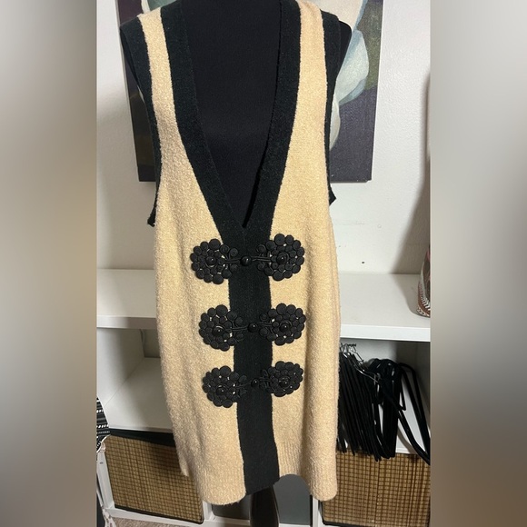 Anthropologie Plenty by Tracy Reese Long Vest Women’s Size Large - Picture 1 of 5